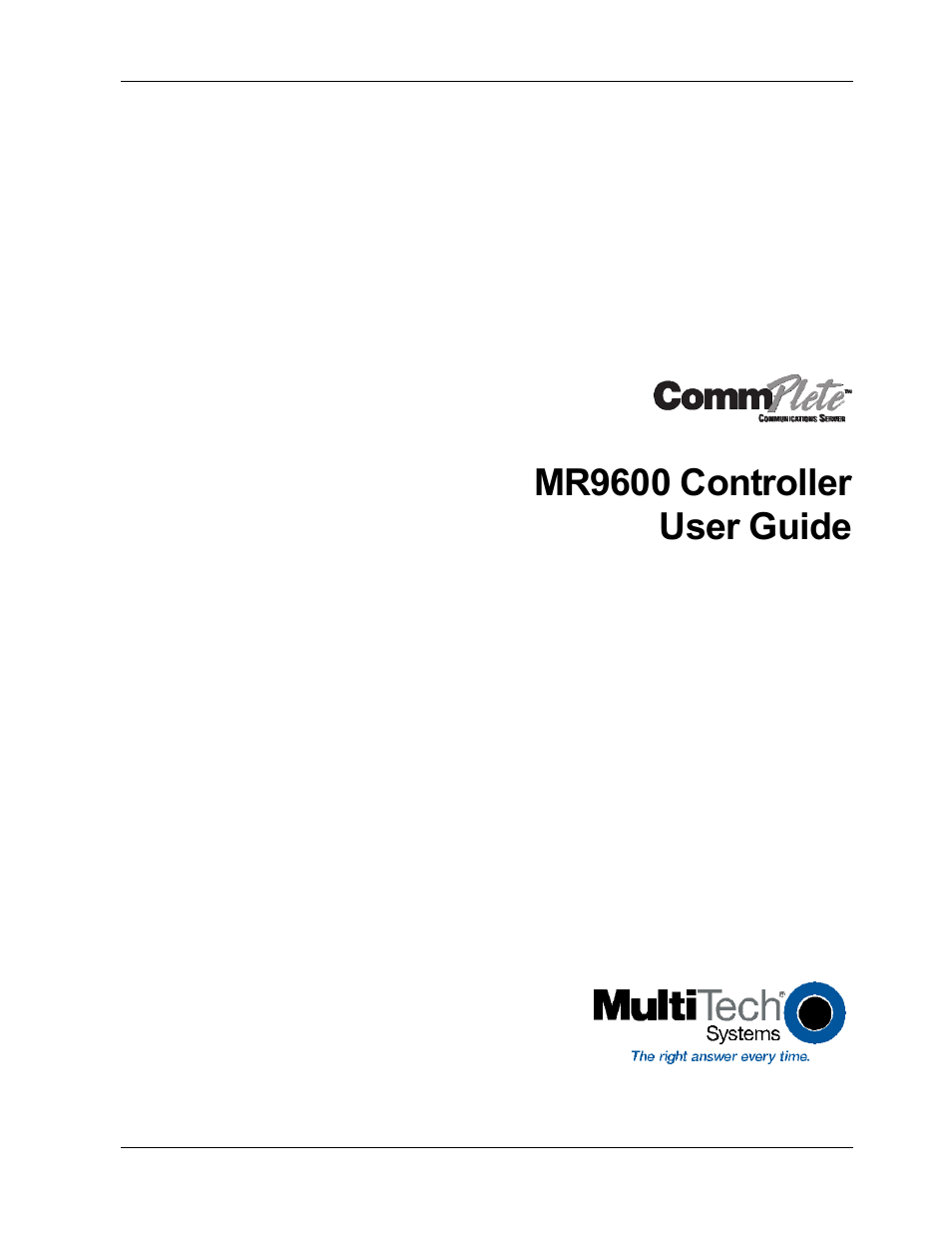 Multi-Tech Systems MR9600 User Manual | 86 pages