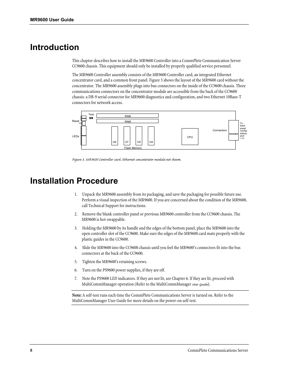 Introduction, Installation procedure | Multi-Tech Systems MR9600 User Manual | Page 16 / 86