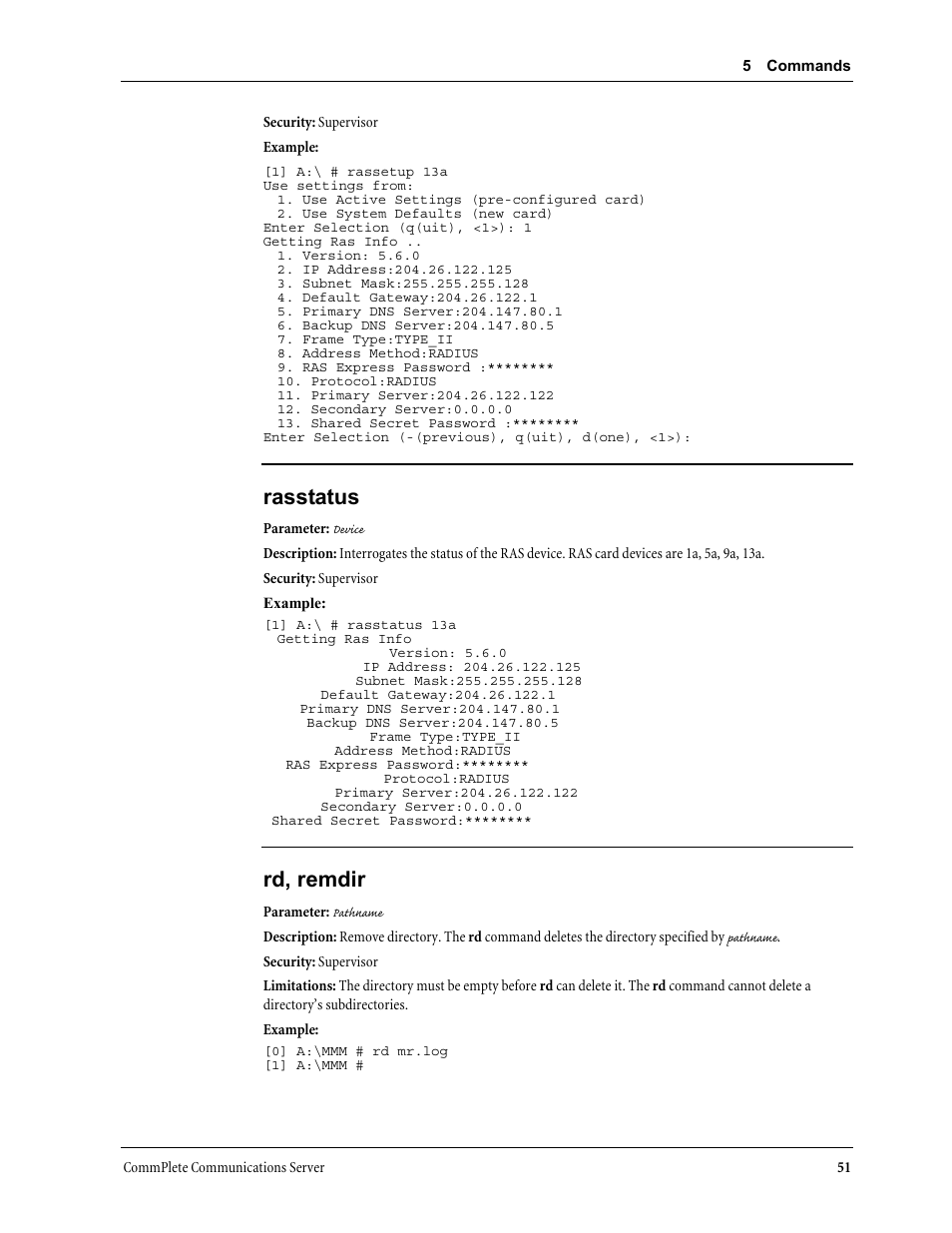 Rasstatus, Rd, remdir | Multi-Tech Systems MR9600 User Manual | Page 59 / 86