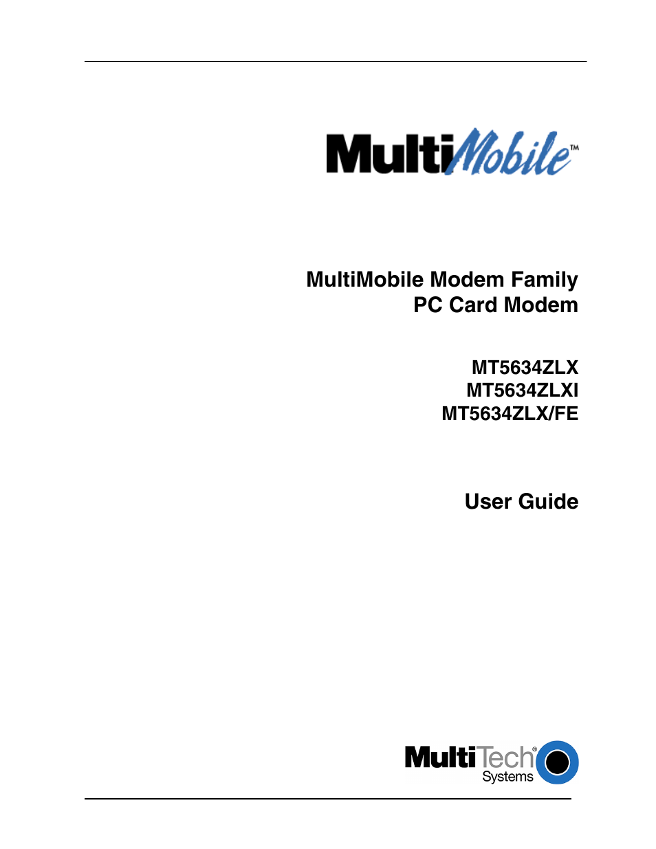 Multi-Tech Systems MT5634ZLXFE User Manual | 43 pages
