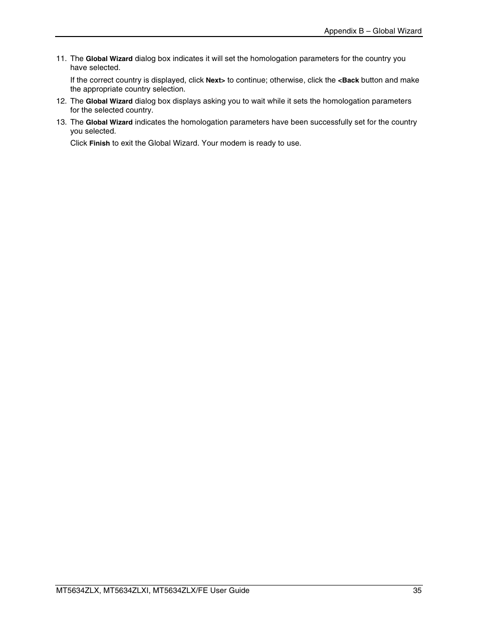Multi-Tech Systems MT5634ZLXFE User Manual | Page 35 / 43