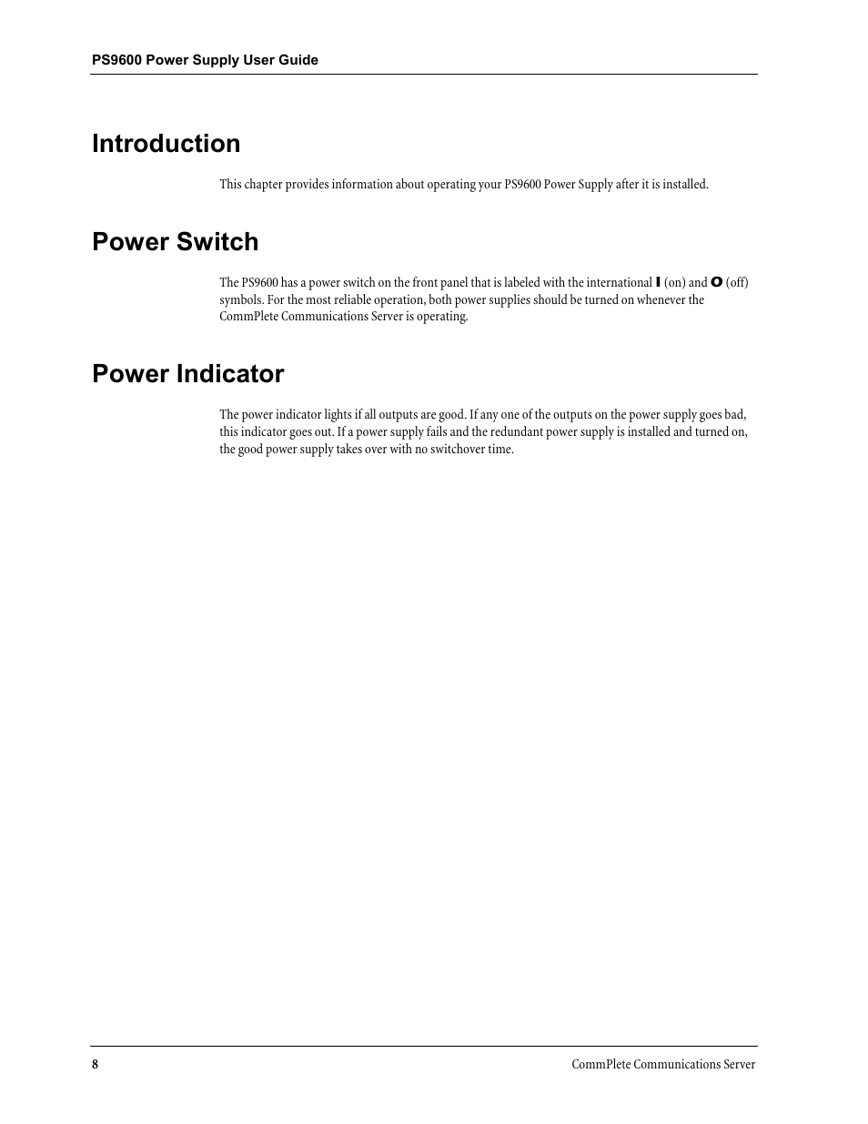 Introduction, Power switch, Power indicator | Introduction power switch power indicator | Multi-Tech Systems PS9600 User Manual | Page 14 / 21
