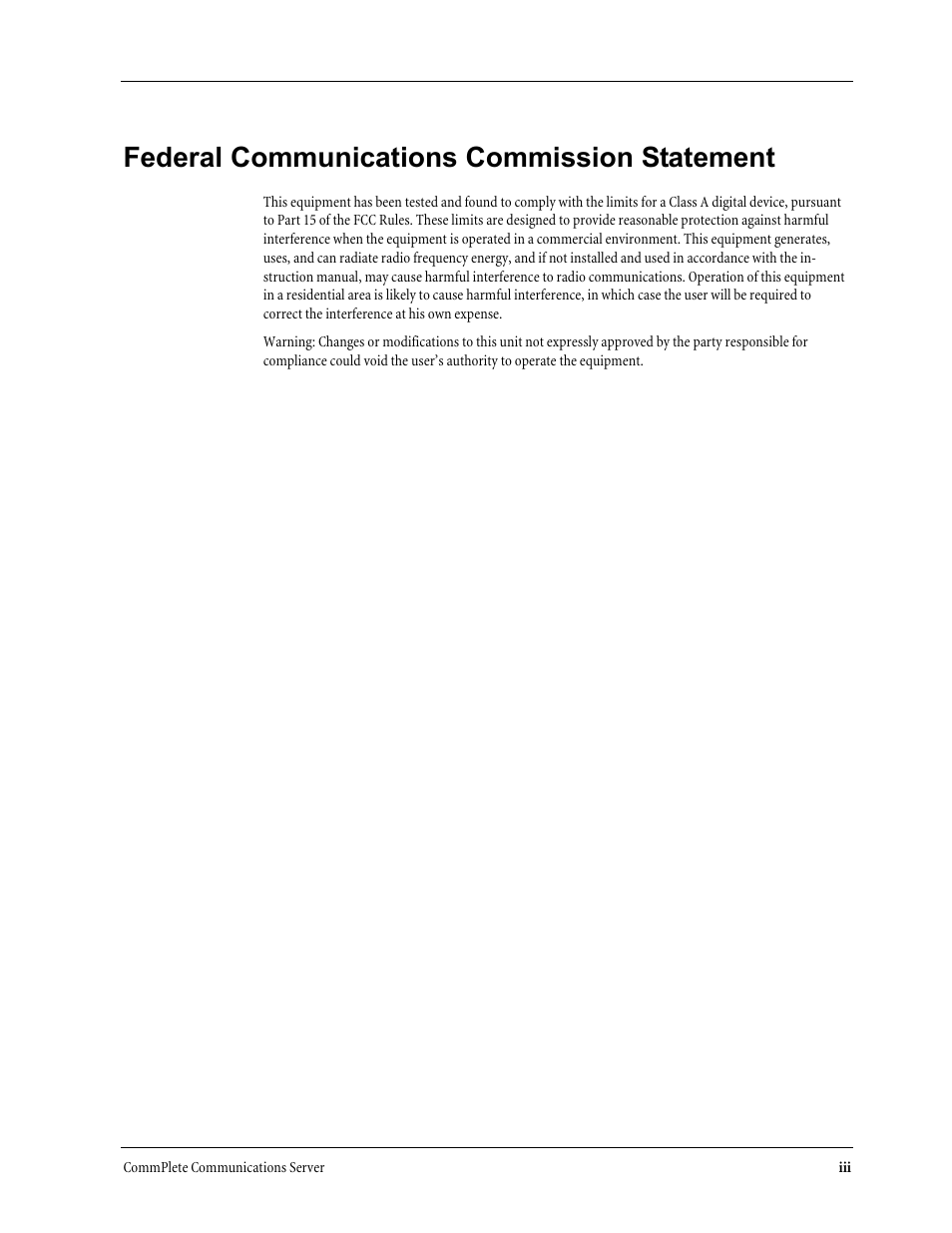 Federal communications commission statement | Multi-Tech Systems PS9600 User Manual | Page 3 / 21