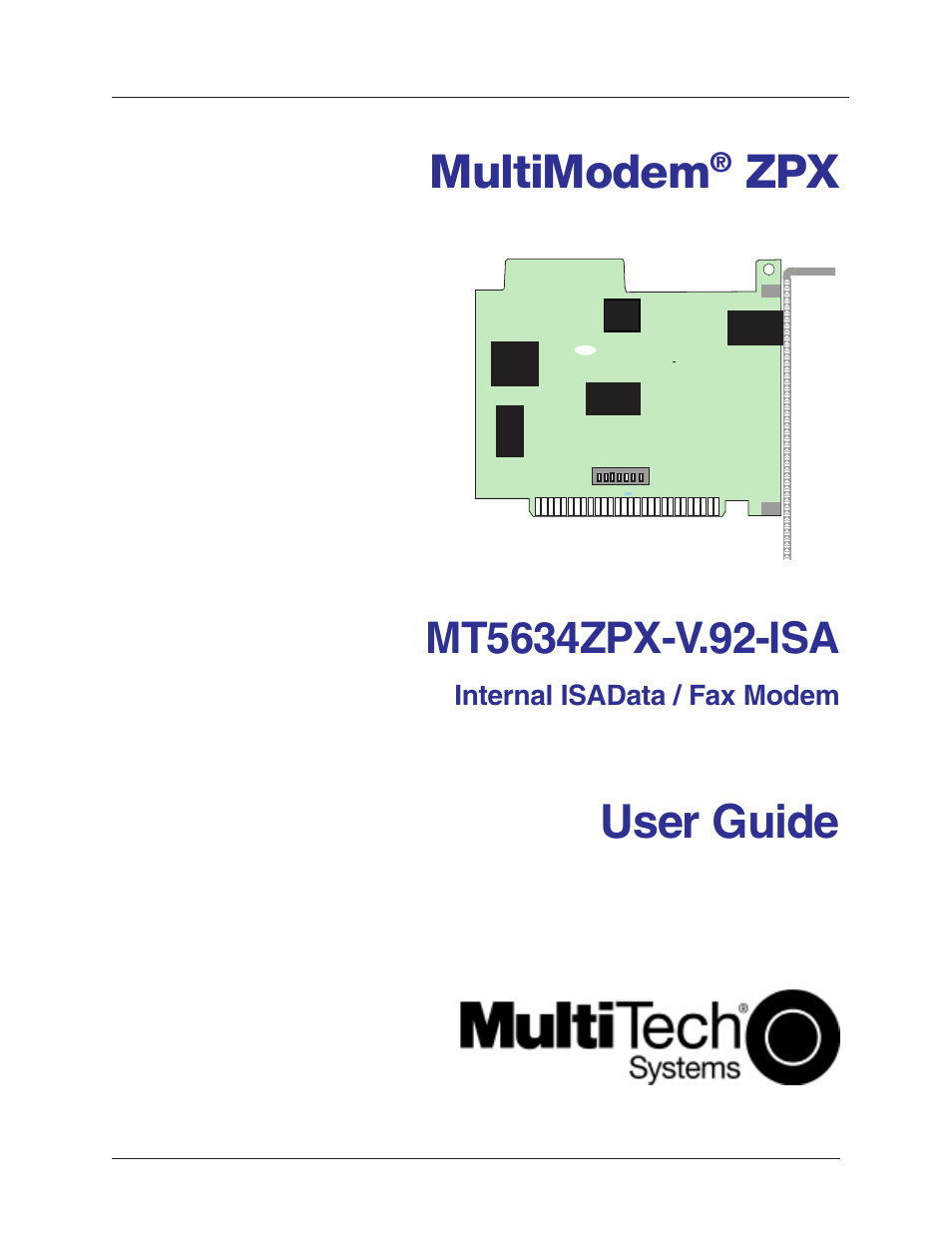 Multi-Tech Systems MULTIMODEM MT5634ZPX-V.92-ISA User Manual | 47 pages