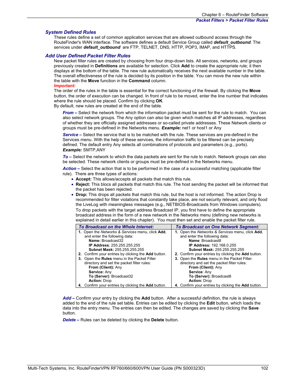 Multi-Tech Systems RF660 User Manual | Page 102 / 189