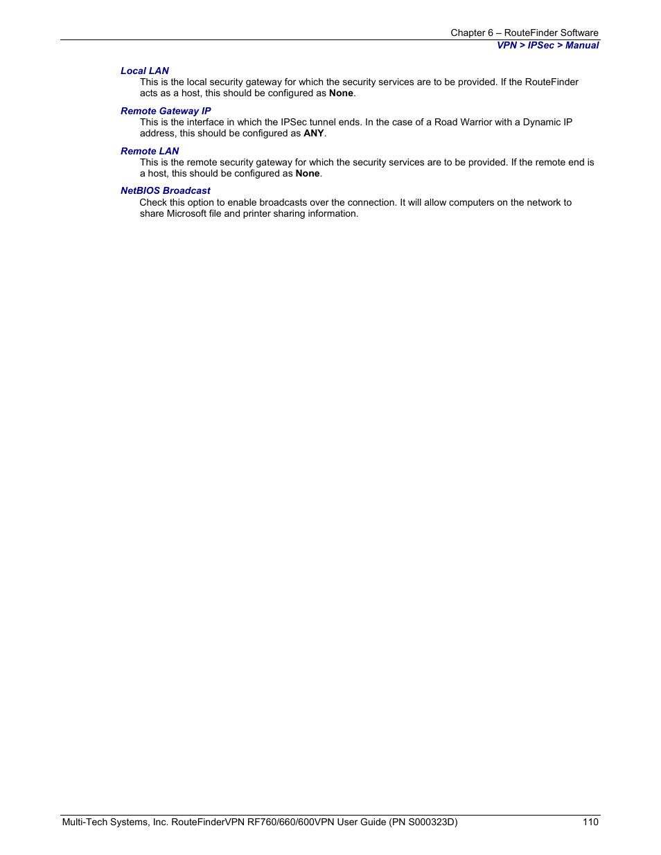 Multi-Tech Systems RF660 User Manual | Page 110 / 189