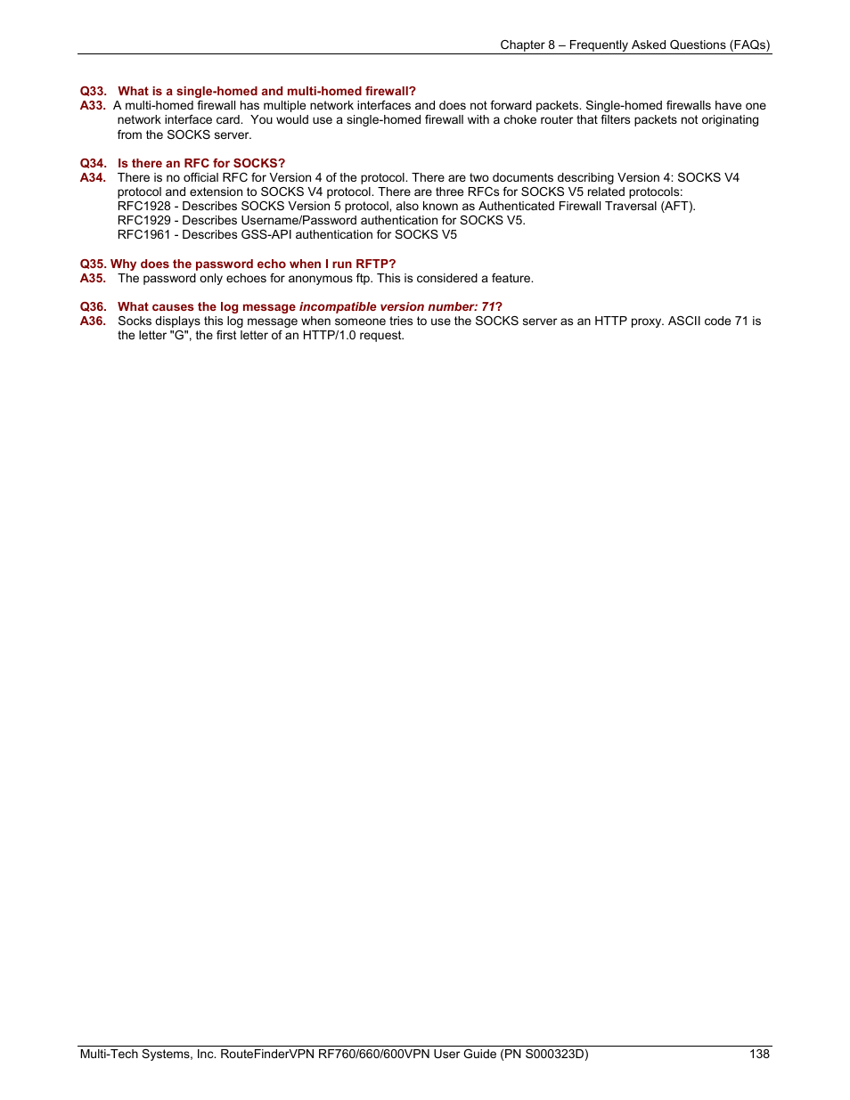 Multi-Tech Systems RF660 User Manual | Page 138 / 189