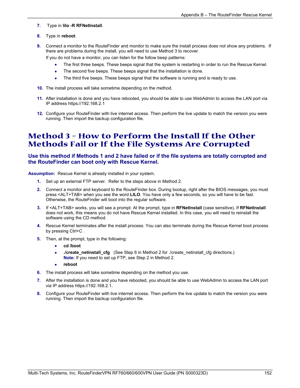 Multi-Tech Systems RF660 User Manual | Page 152 / 189