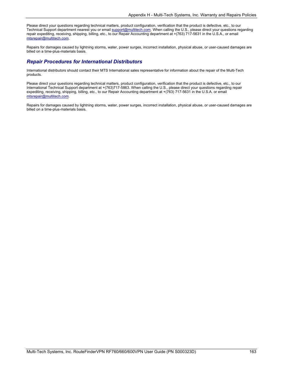 Repair procedures for international distributors | Multi-Tech Systems RF660 User Manual | Page 163 / 189