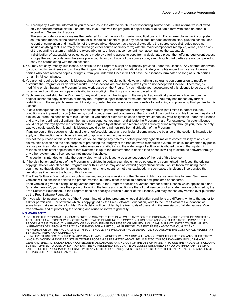 Multi-Tech Systems RF660 User Manual | Page 169 / 189
