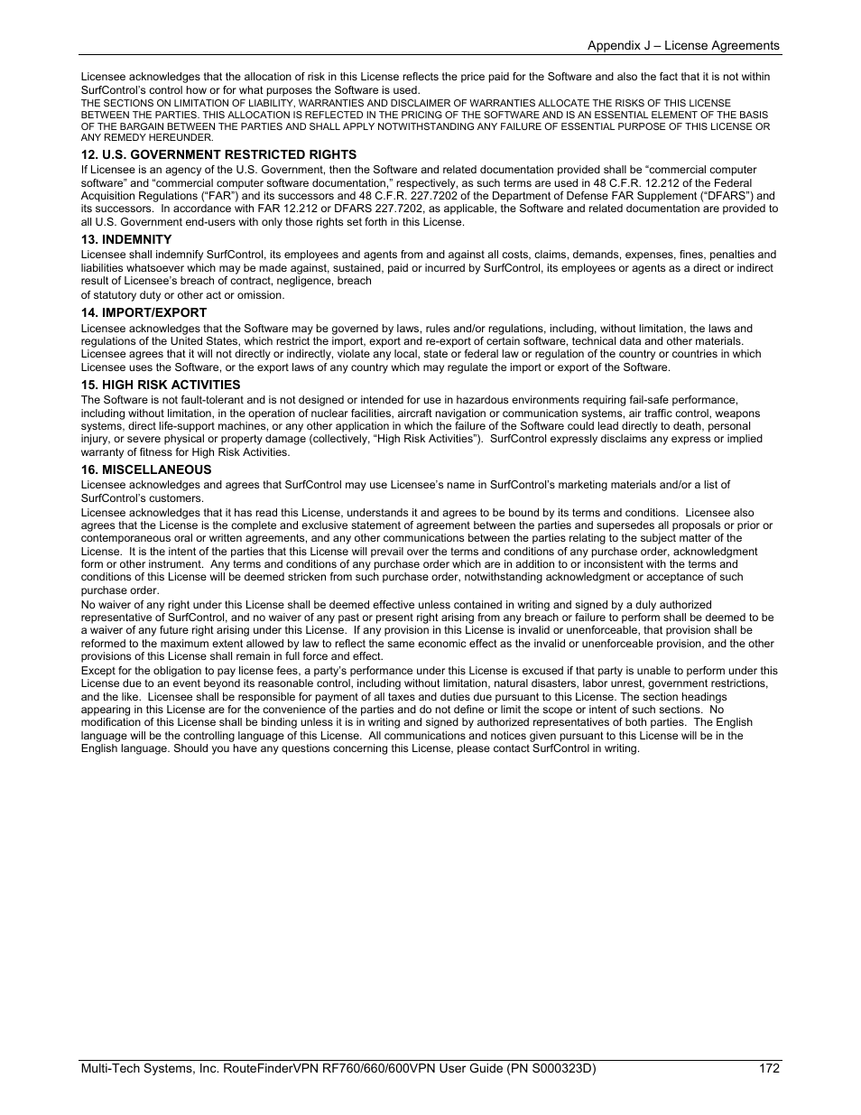Multi-Tech Systems RF660 User Manual | Page 172 / 189