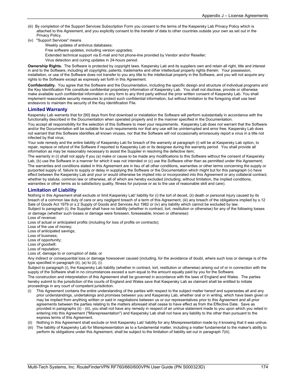 Multi-Tech Systems RF660 User Manual | Page 174 / 189