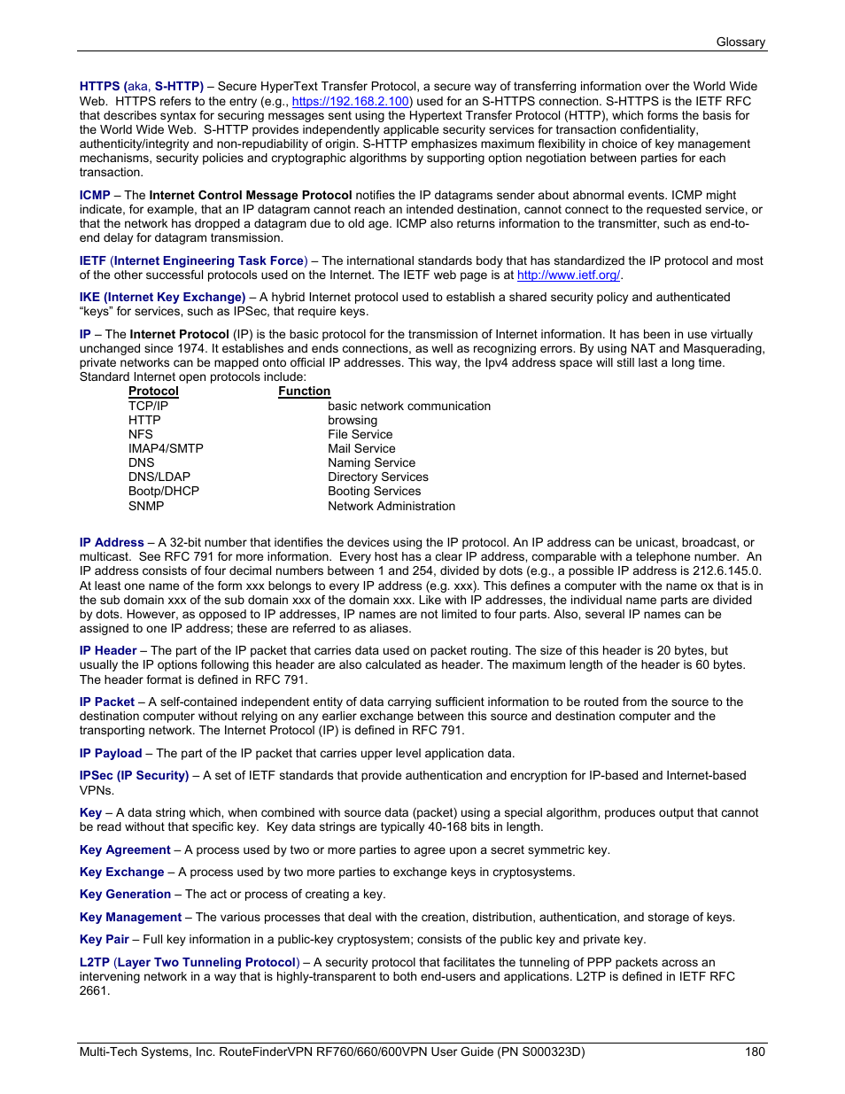 Multi-Tech Systems RF660 User Manual | Page 180 / 189