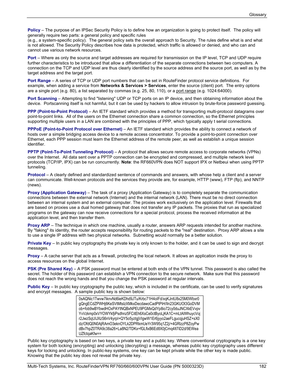 Multi-Tech Systems RF660 User Manual | Page 182 / 189
