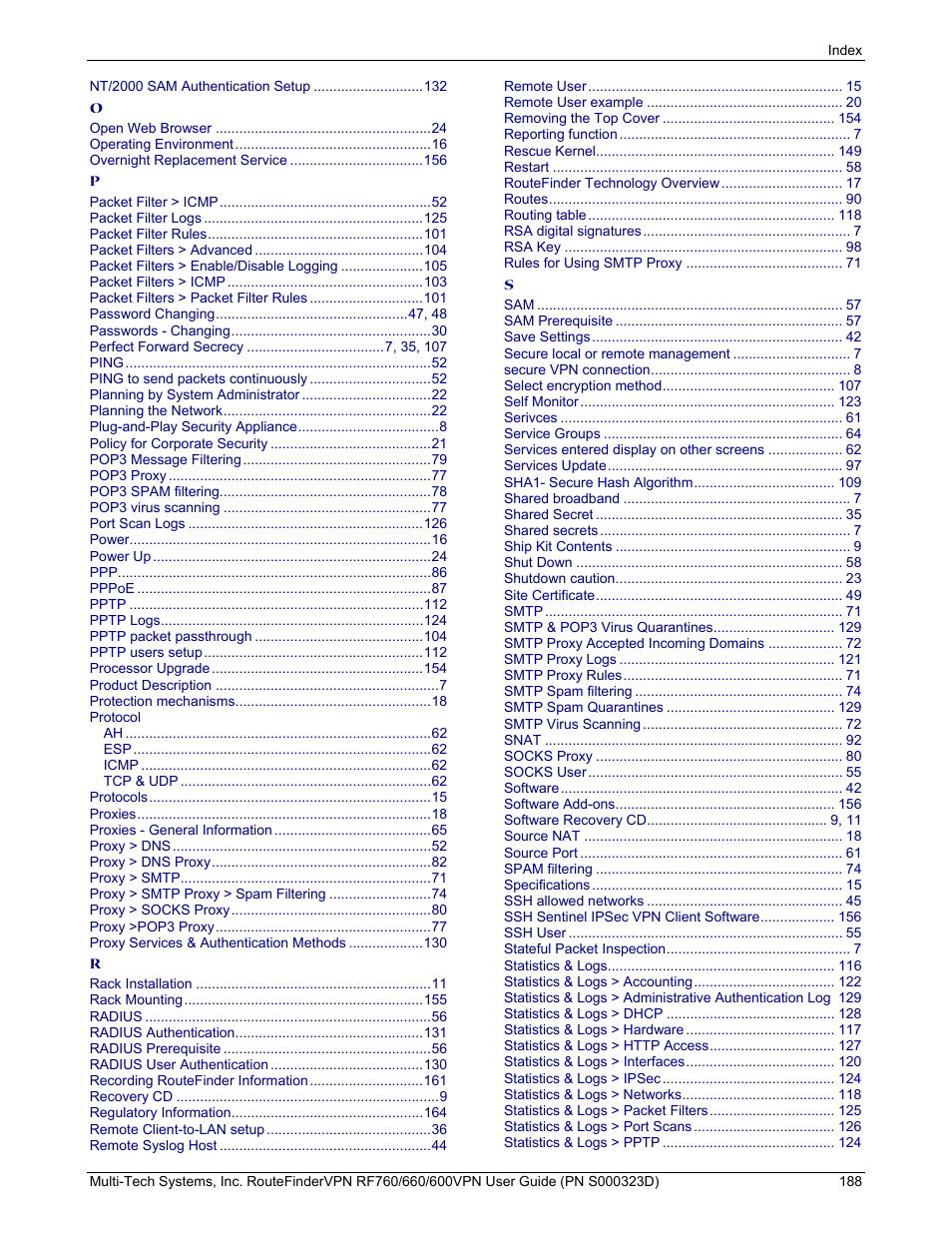 Multi-Tech Systems RF660 User Manual | Page 188 / 189