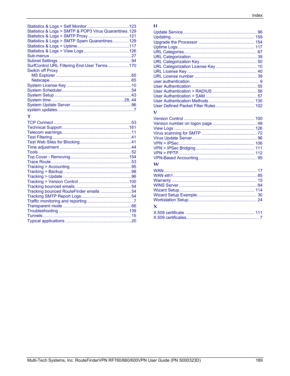 Multi-Tech Systems RF660 User Manual | Page 189 / 189