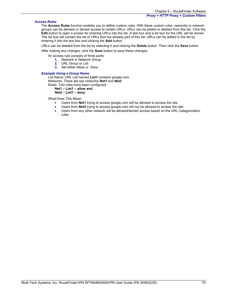 Multi-Tech Systems RF660 User Manual | Page 70 / 189