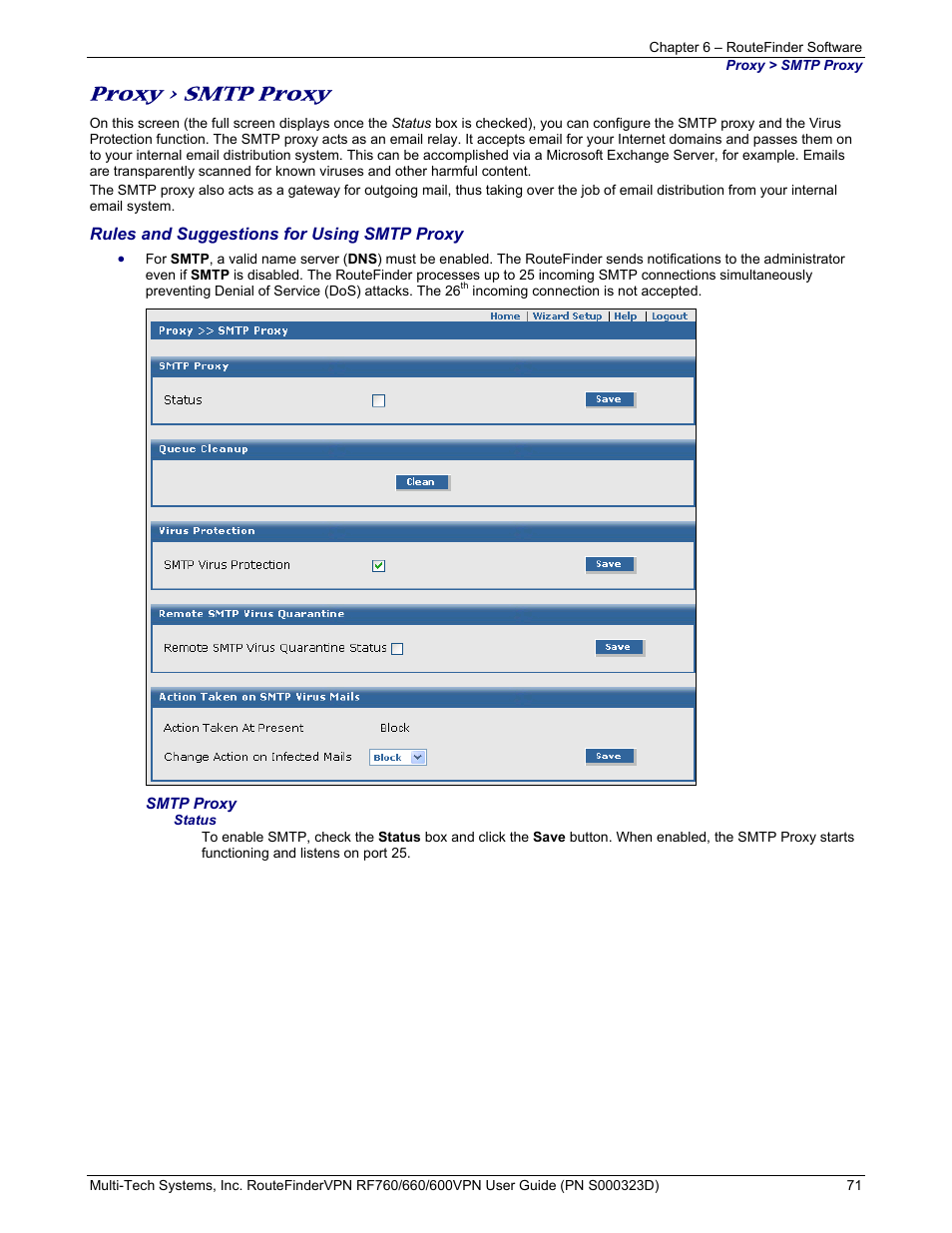 Proxy > smtp proxy | Multi-Tech Systems RF660 User Manual | Page 71 / 189