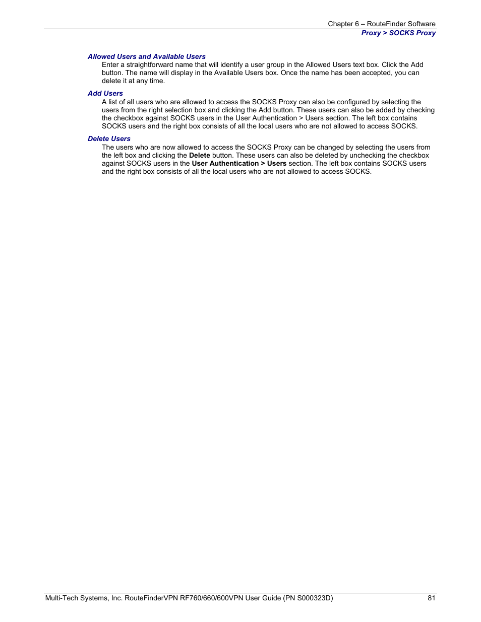 Multi-Tech Systems RF660 User Manual | Page 81 / 189