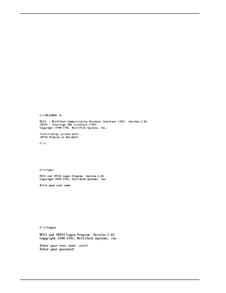 4 using mcsi as an int14 software redirector, Using mcsi as an int14 software redirector | Multi-Tech Systems MTASR1-100 User Manual | Page 176 / 207
