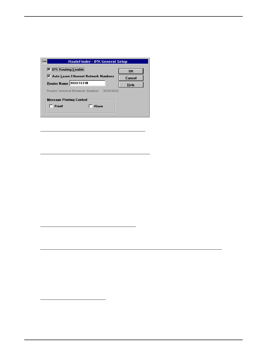 Ipx auto learn ethernet network numbers, Ipx general setup, Ipx router internal network number | Ipx router name, Ipx routing enable, Message printing control | Multi-Tech Systems MTASR1-100 User Manual | Page 56 / 207