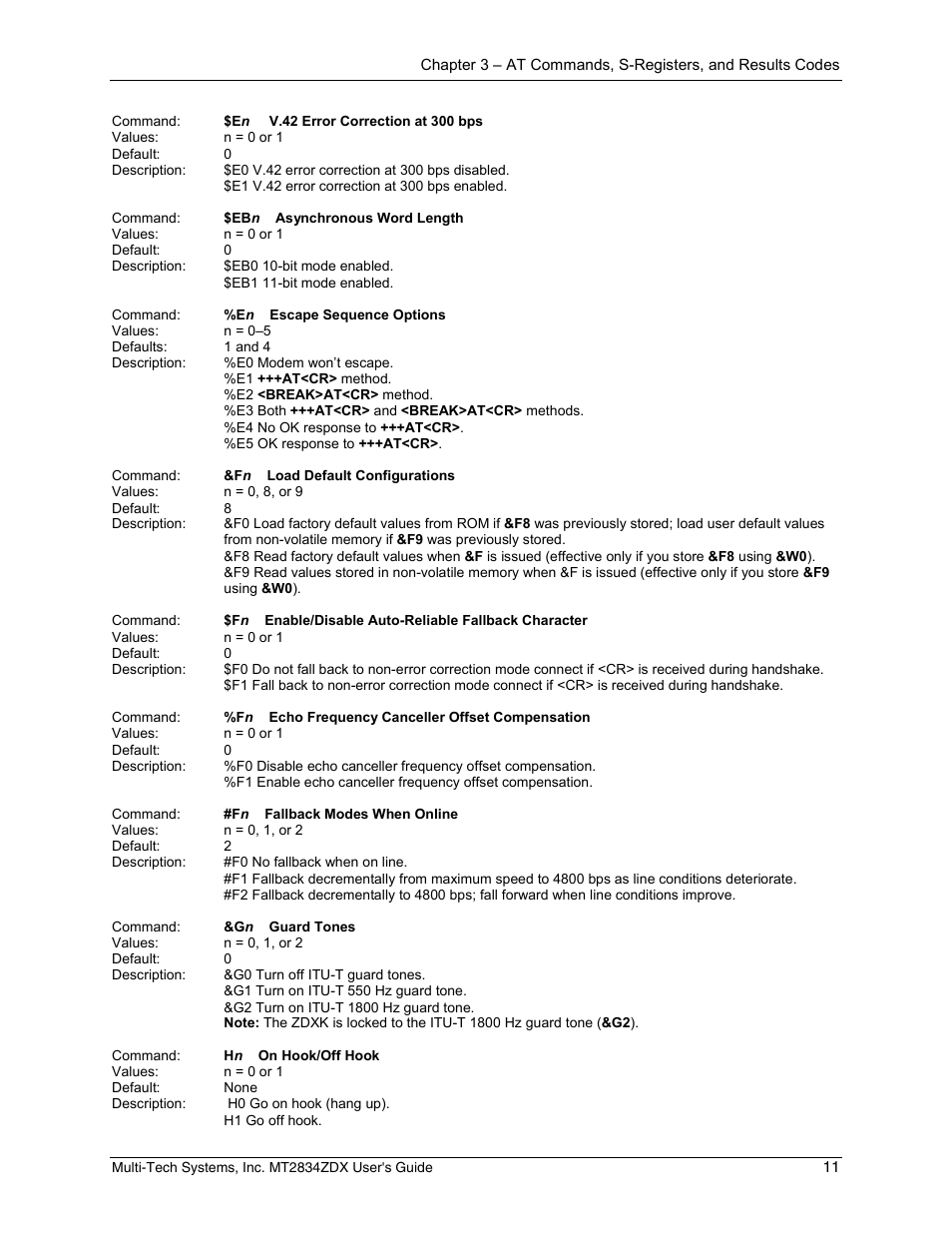 Multi-Tech Systems MULTIMODEM MT2834ZDX User Manual | Page 11 / 33