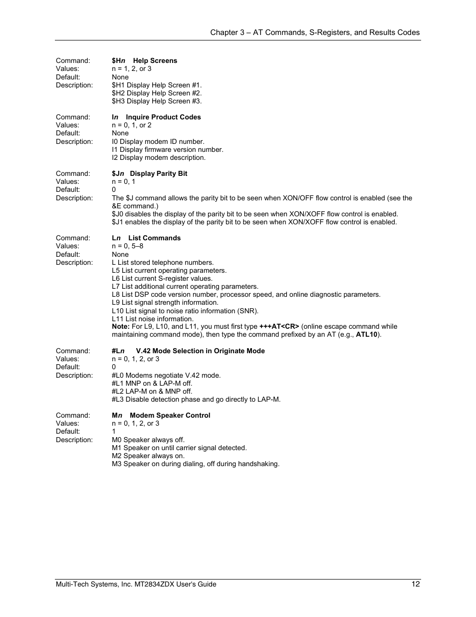 Multi-Tech Systems MULTIMODEM MT2834ZDX User Manual | Page 12 / 33
