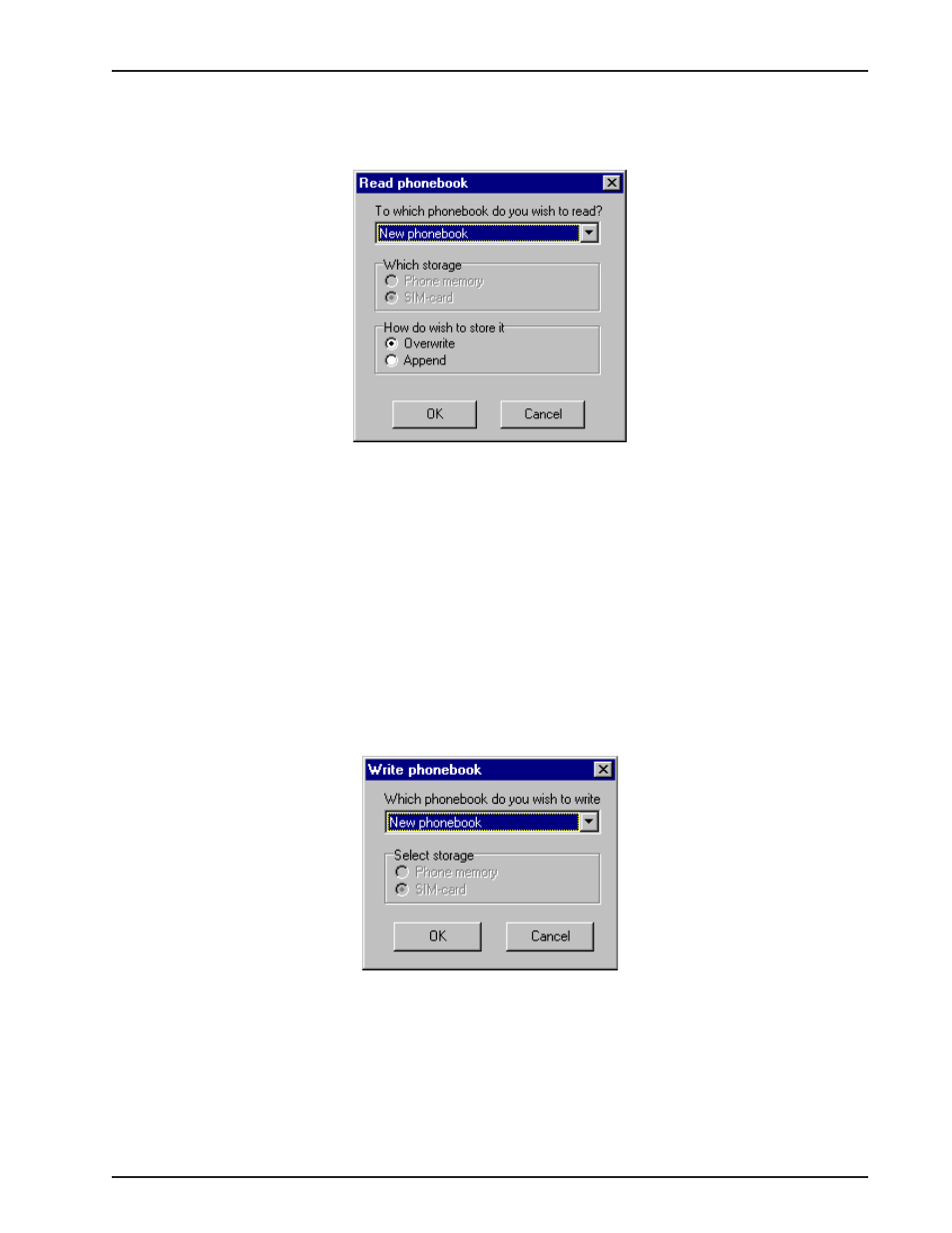 Read phonebook, Write phonebook, Read phonebook write phonebook | Multi-Tech Systems MTSGSM User Manual | Page 25 / 81