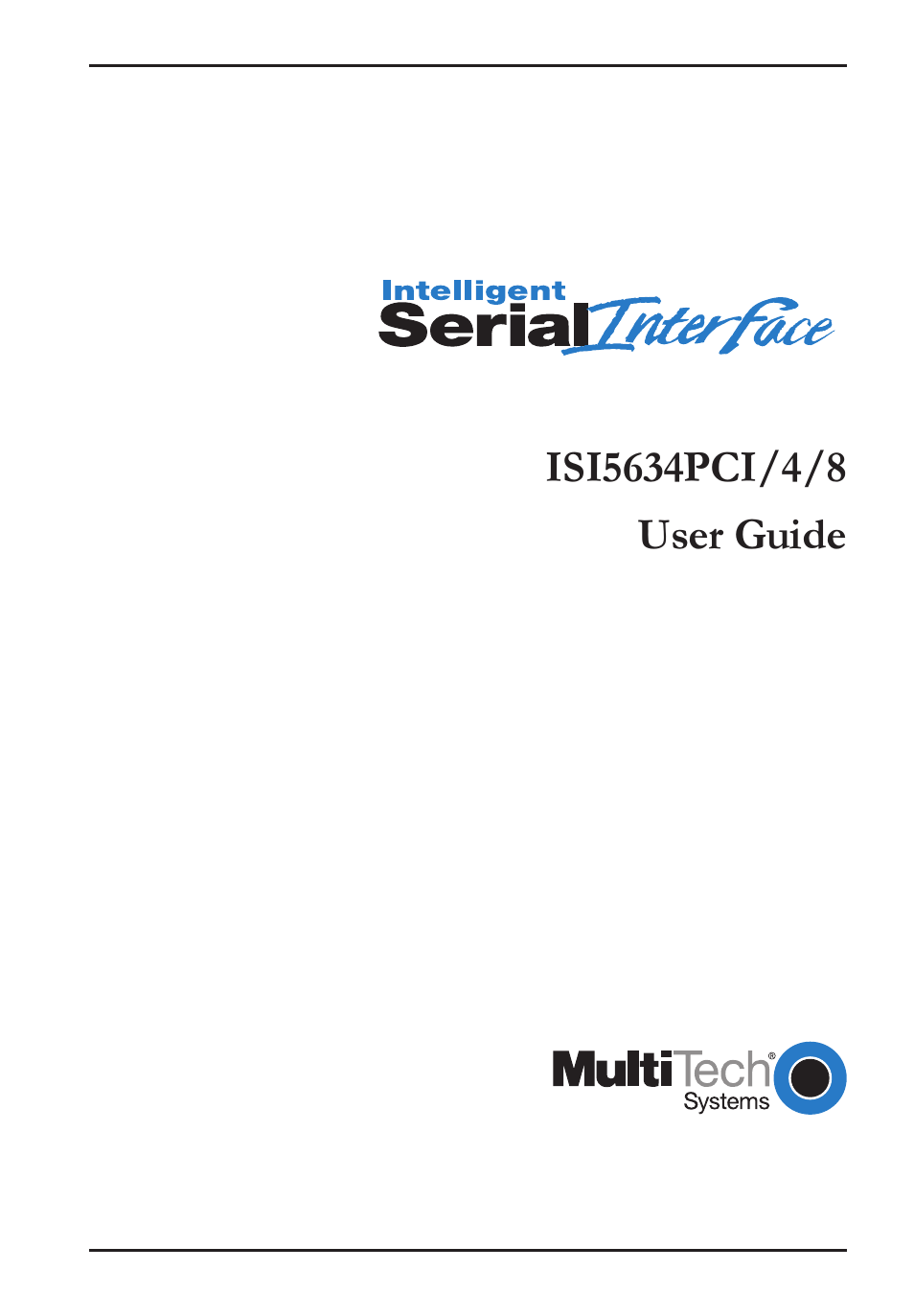 Multi-Tech Systems ISI5634PCI/4/8 User Manual | 122 pages
