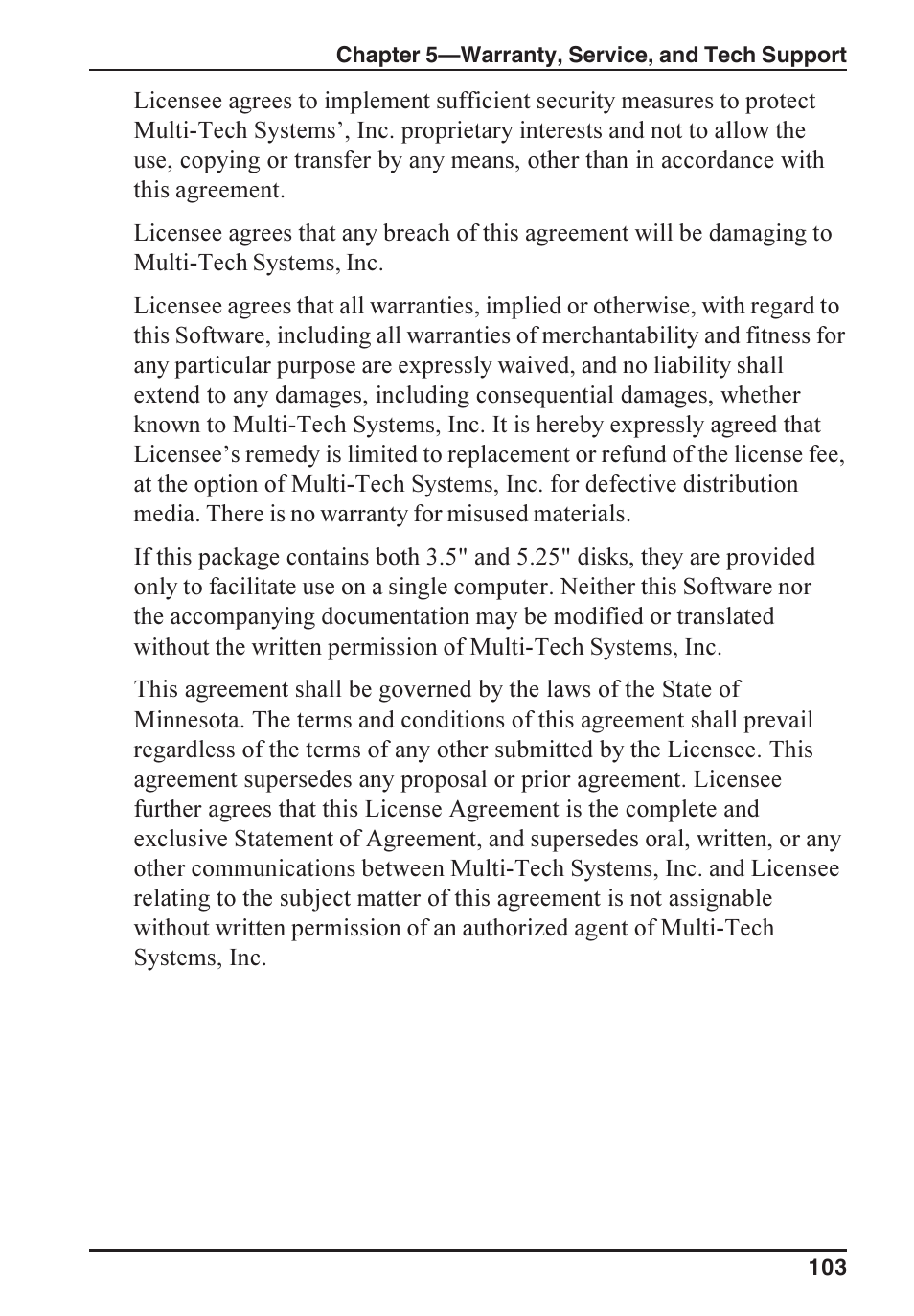 Multi-Tech Systems ISI5634PCI/4/8 User Manual | Page 103 / 122