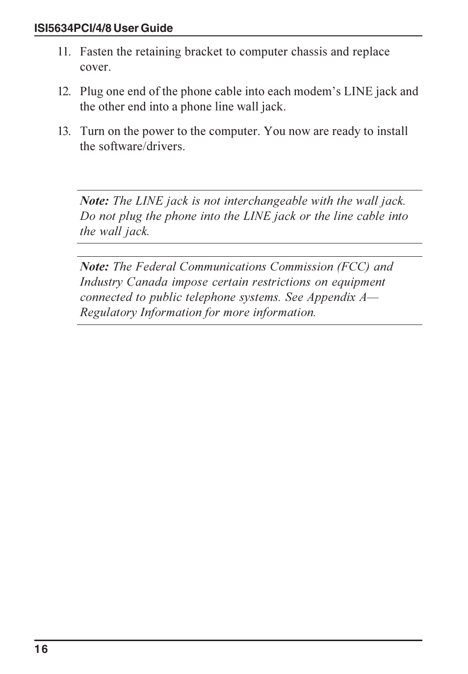 Multi-Tech Systems ISI5634PCI/4/8 User Manual | Page 16 / 122