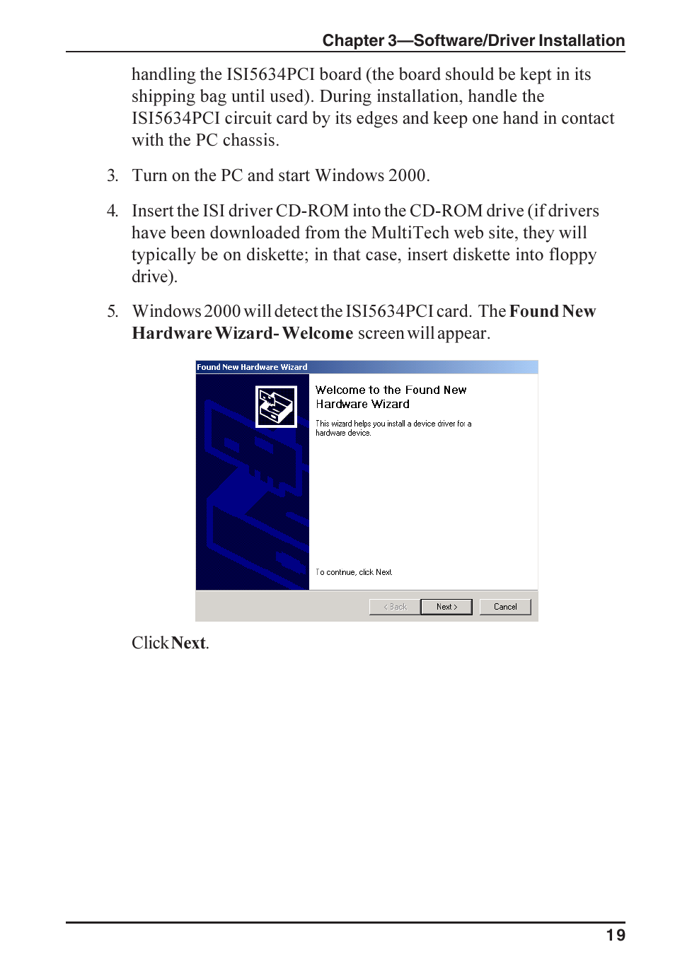 Multi-Tech Systems ISI5634PCI/4/8 User Manual | Page 19 / 122