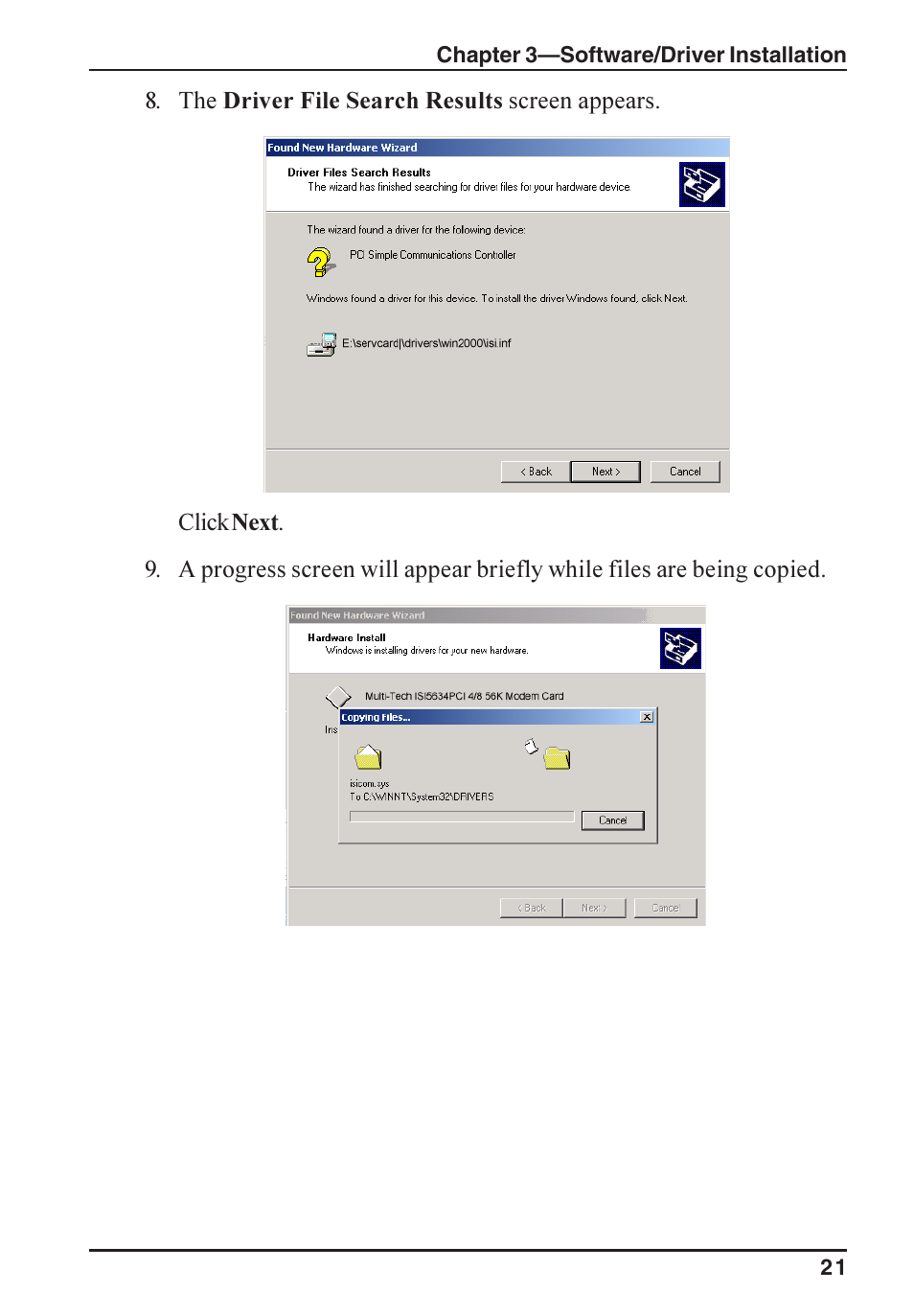 Multi-Tech Systems ISI5634PCI/4/8 User Manual | Page 21 / 122