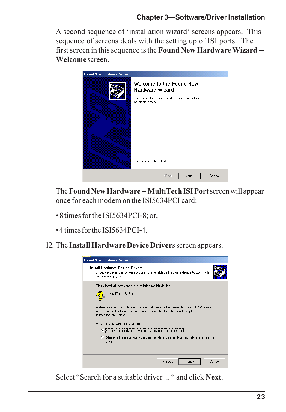Multi-Tech Systems ISI5634PCI/4/8 User Manual | Page 23 / 122