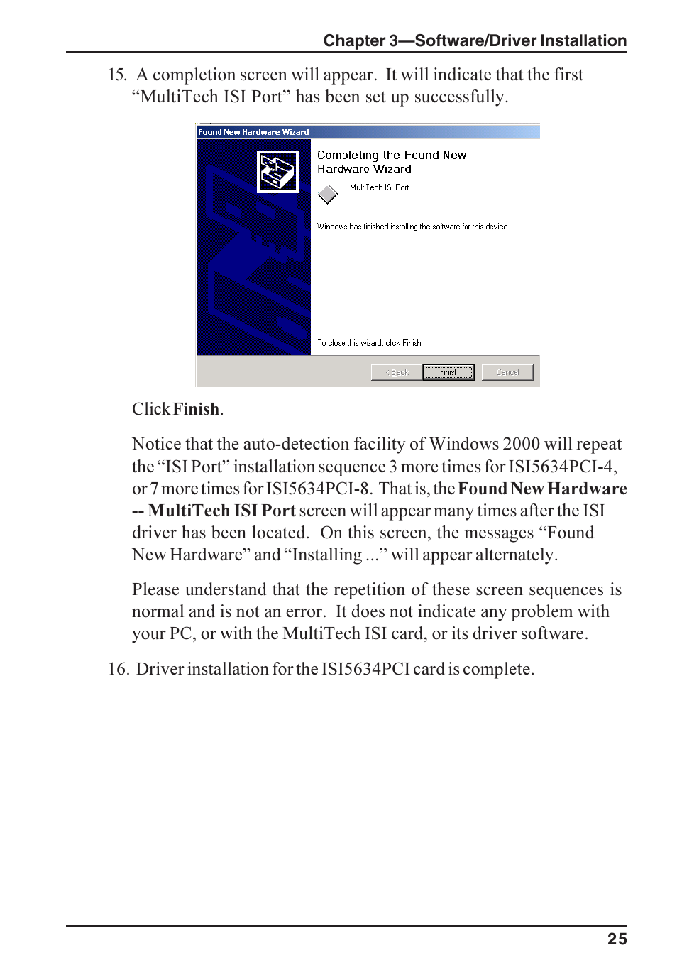 Multi-Tech Systems ISI5634PCI/4/8 User Manual | Page 25 / 122