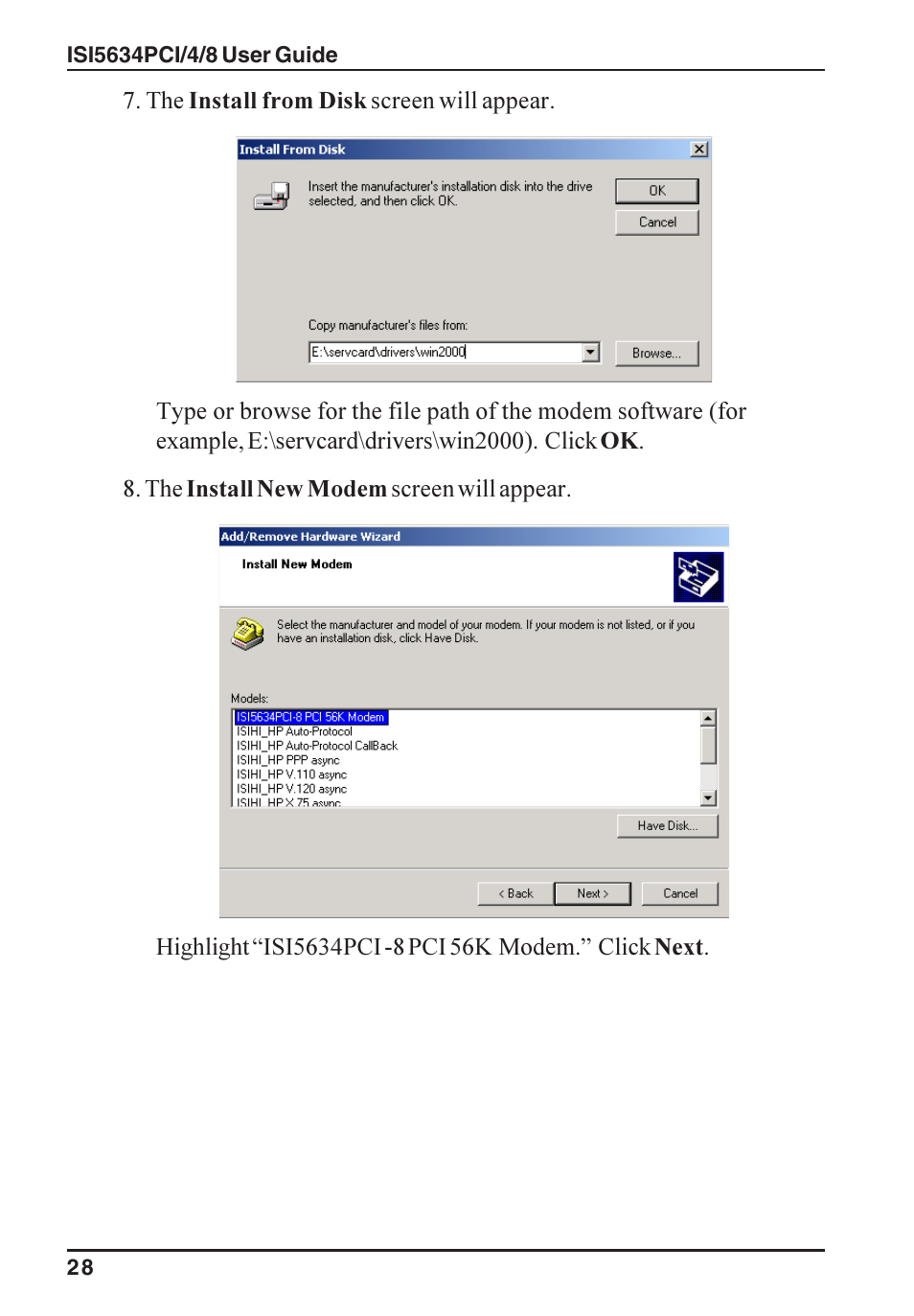 Multi-Tech Systems ISI5634PCI/4/8 User Manual | Page 28 / 122