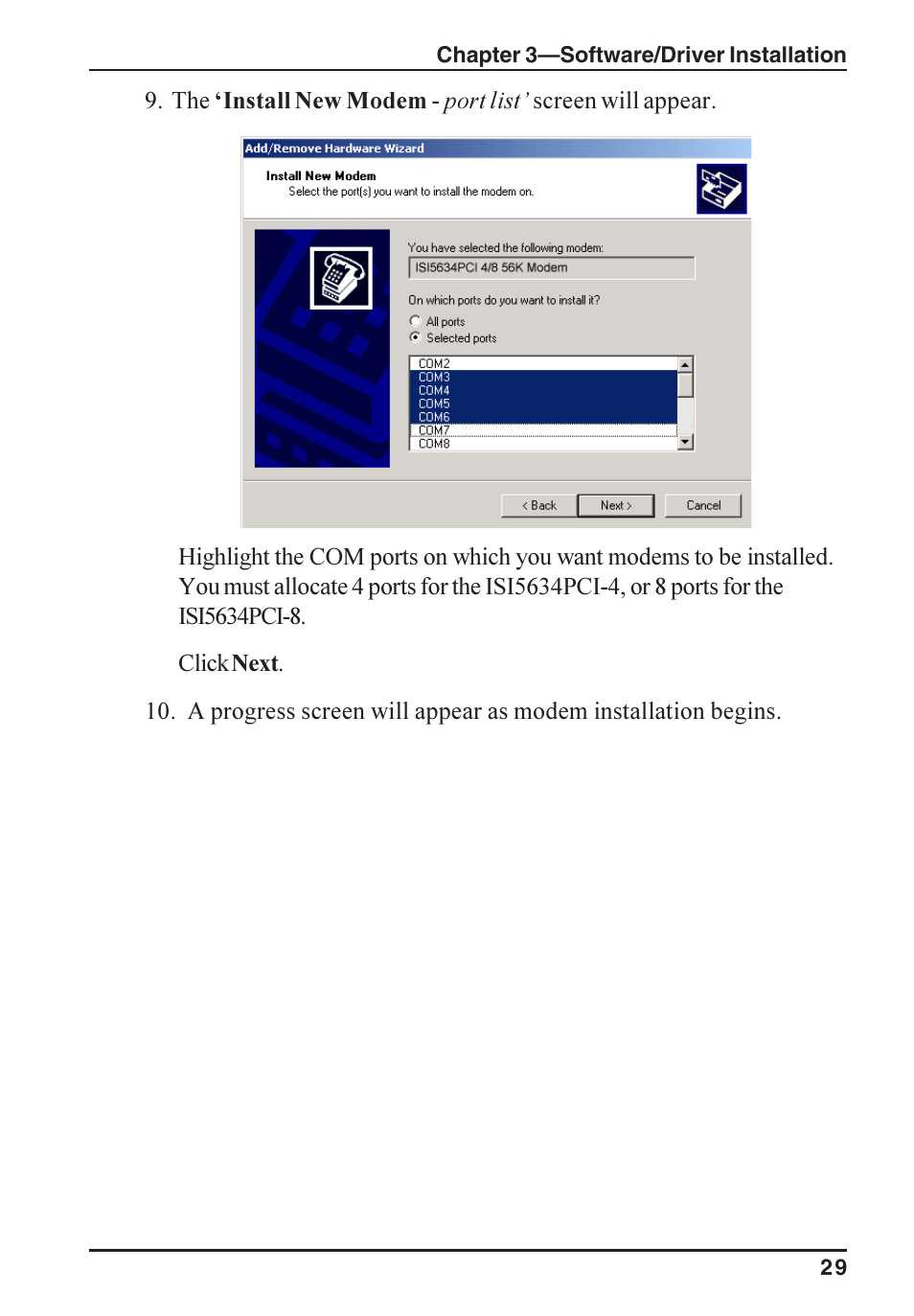 Multi-Tech Systems ISI5634PCI/4/8 User Manual | Page 29 / 122