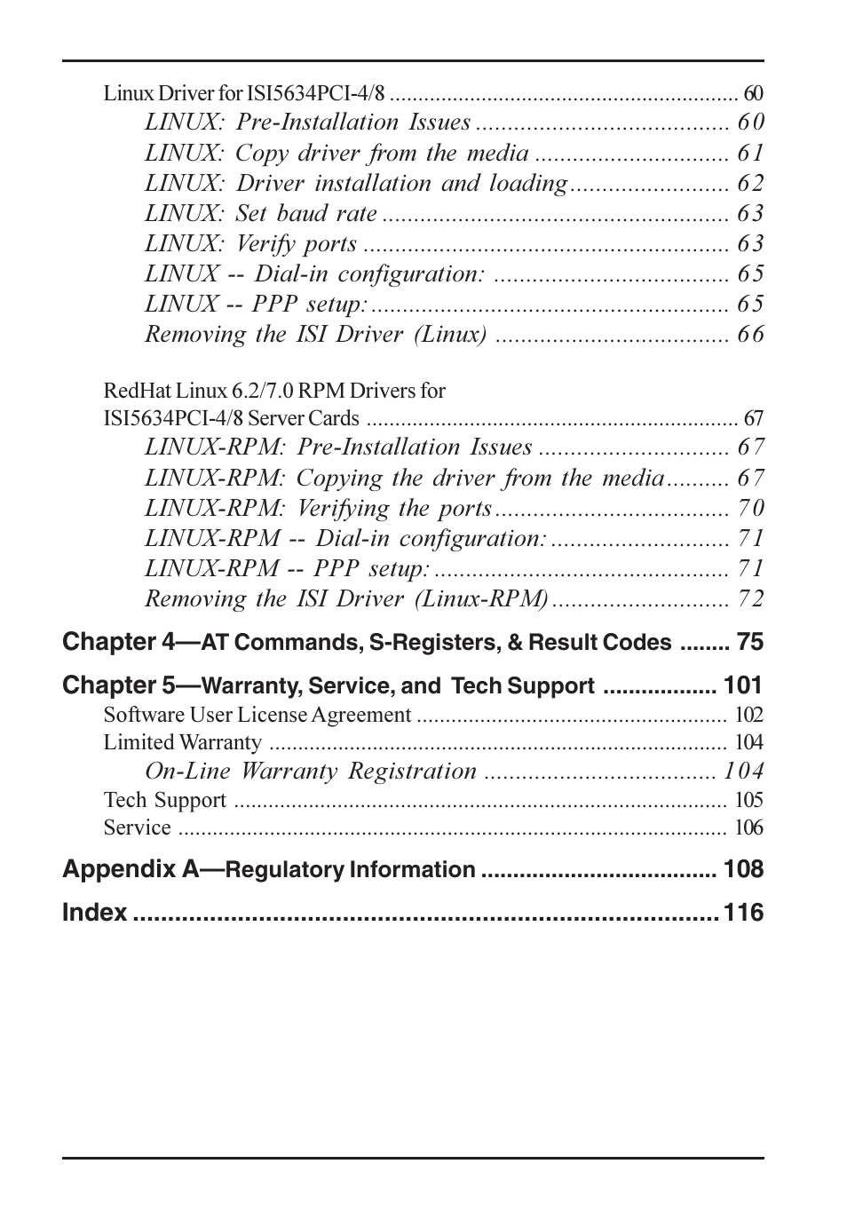 Multi-Tech Systems ISI5634PCI/4/8 User Manual | Page 4 / 122