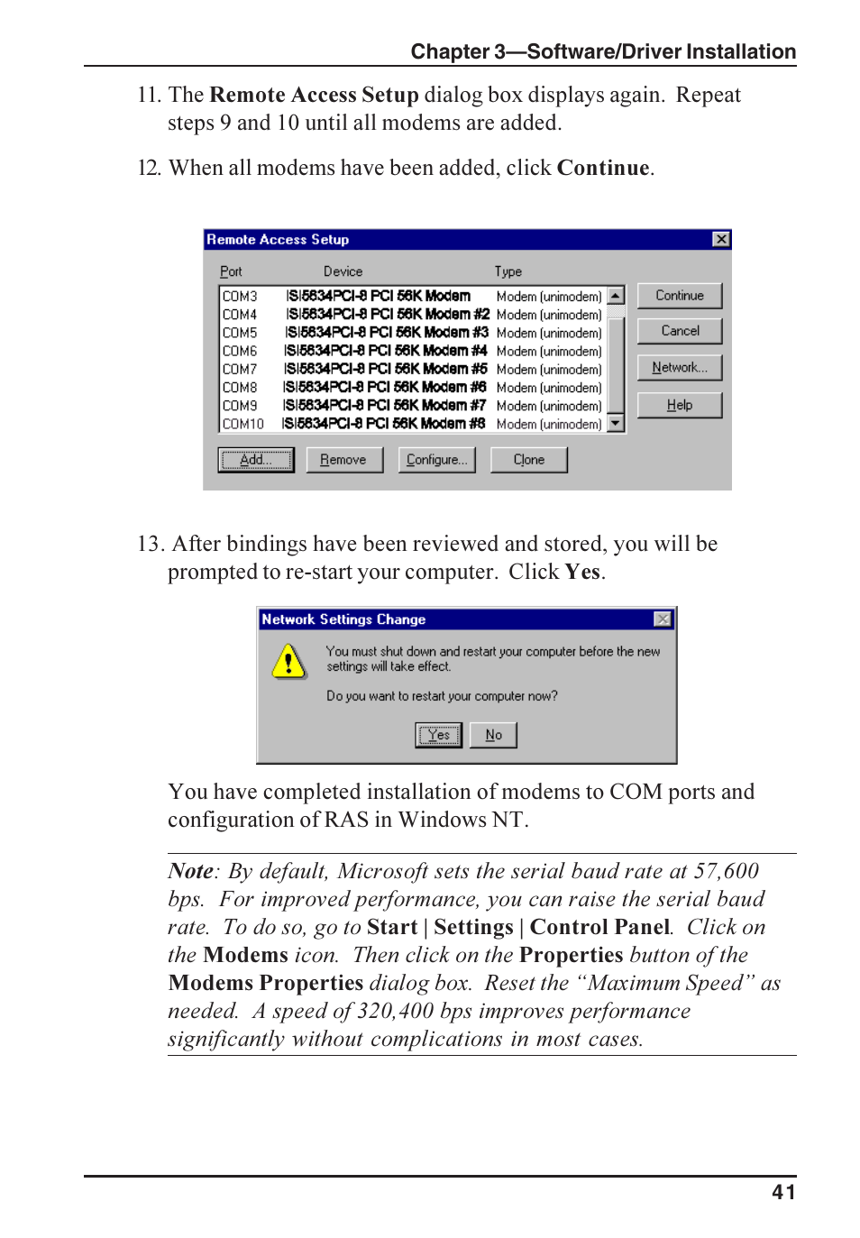 Multi-Tech Systems ISI5634PCI/4/8 User Manual | Page 41 / 122