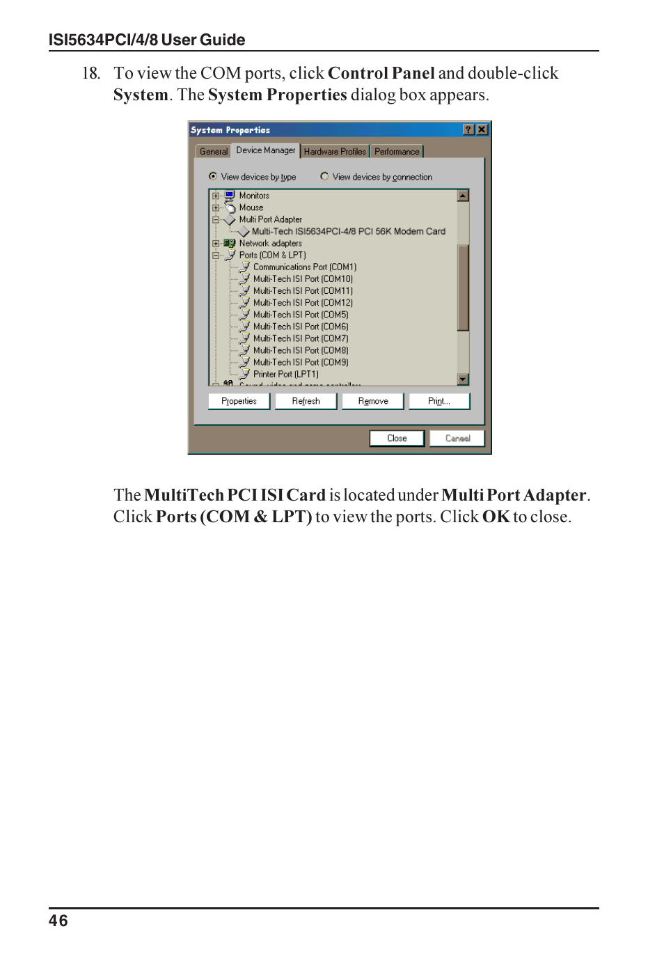 Multi-Tech Systems ISI5634PCI/4/8 User Manual | Page 46 / 122