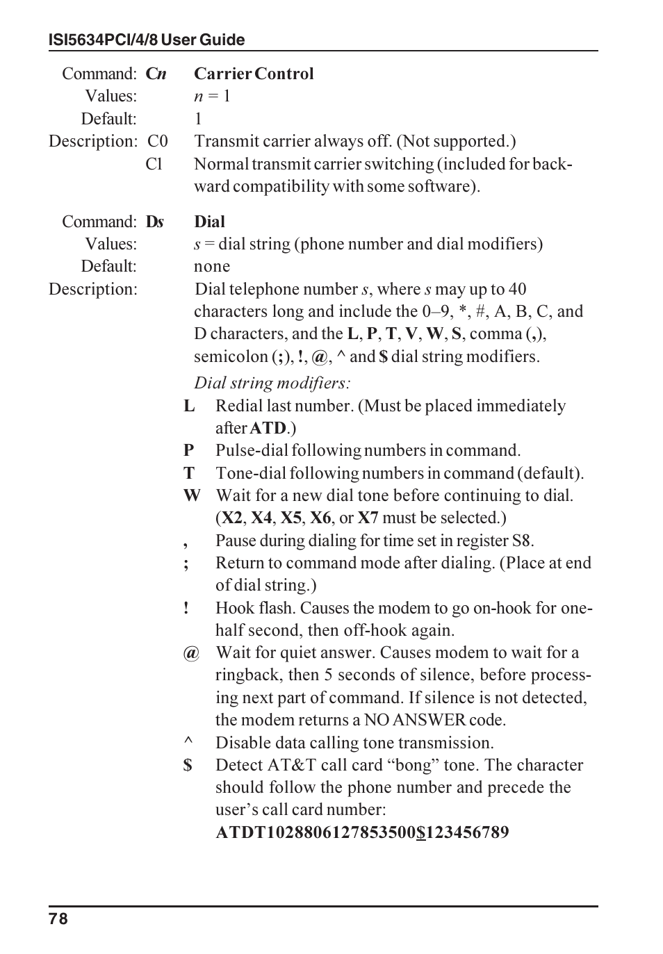 Multi-Tech Systems ISI5634PCI/4/8 User Manual | Page 78 / 122