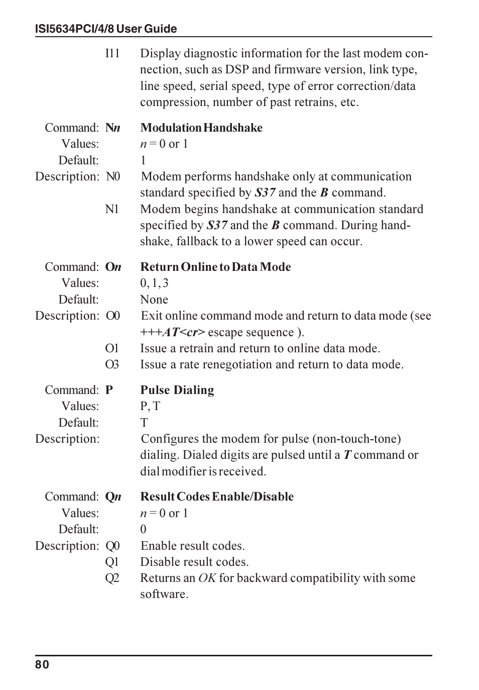 Multi-Tech Systems ISI5634PCI/4/8 User Manual | Page 80 / 122