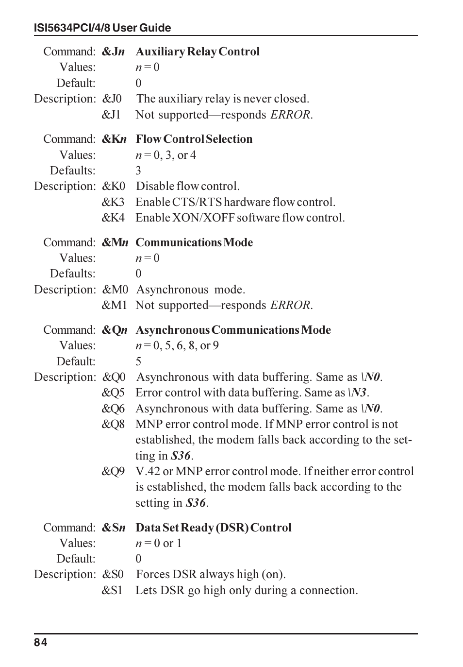 Multi-Tech Systems ISI5634PCI/4/8 User Manual | Page 84 / 122