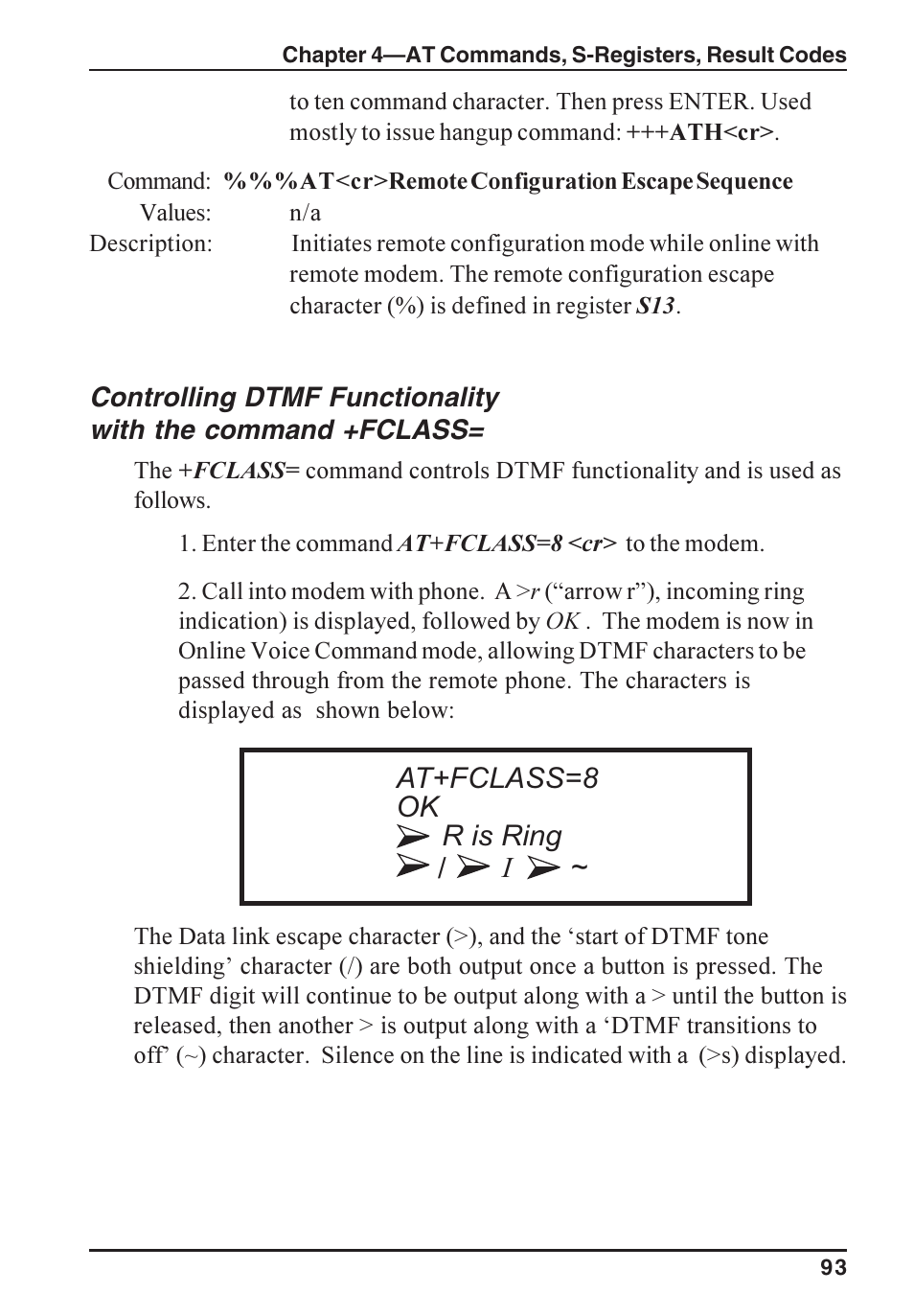 At+fclass=8 ok r is ring / i | Multi-Tech Systems ISI5634PCI/4/8 User Manual | Page 93 / 122