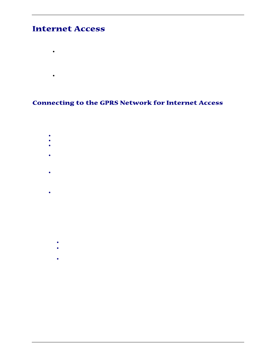 Internet access, Connecting to the gprs network for internet access | Multi-Tech Systems MTCBA-G-U-F4 User Manual | Page 24 / 32