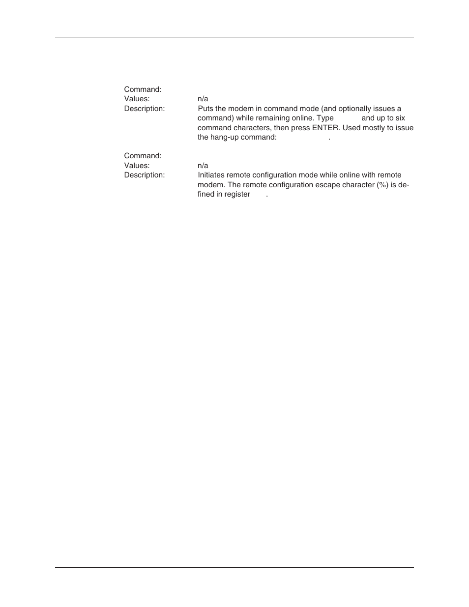 Escape sequence, Escape commands | Multi-Tech Systems MT5634ZBA User Manual | Page 31 / 59