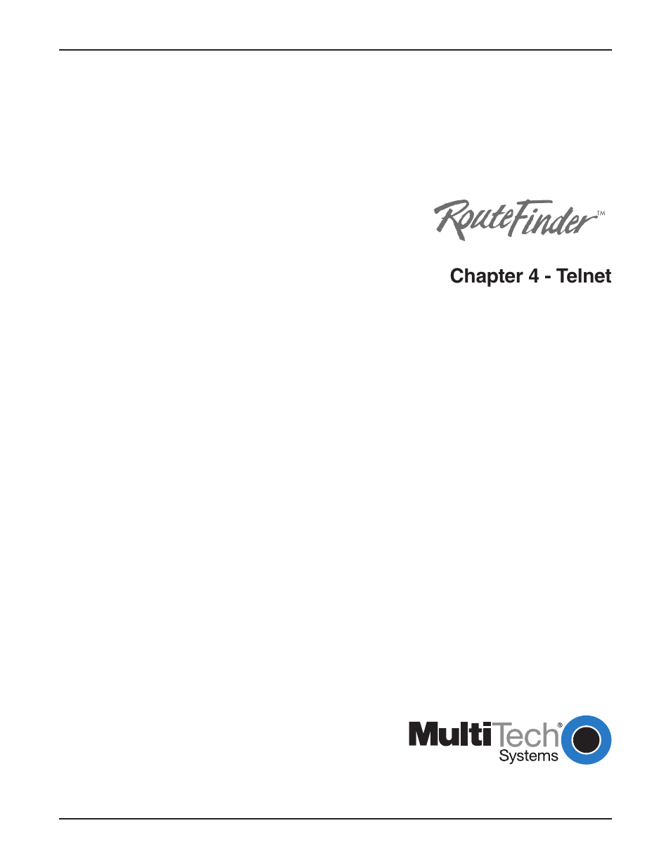 Chapter 4 - telnet | Multi-Tech Systems RF802EW User Manual | Page 25 / 118