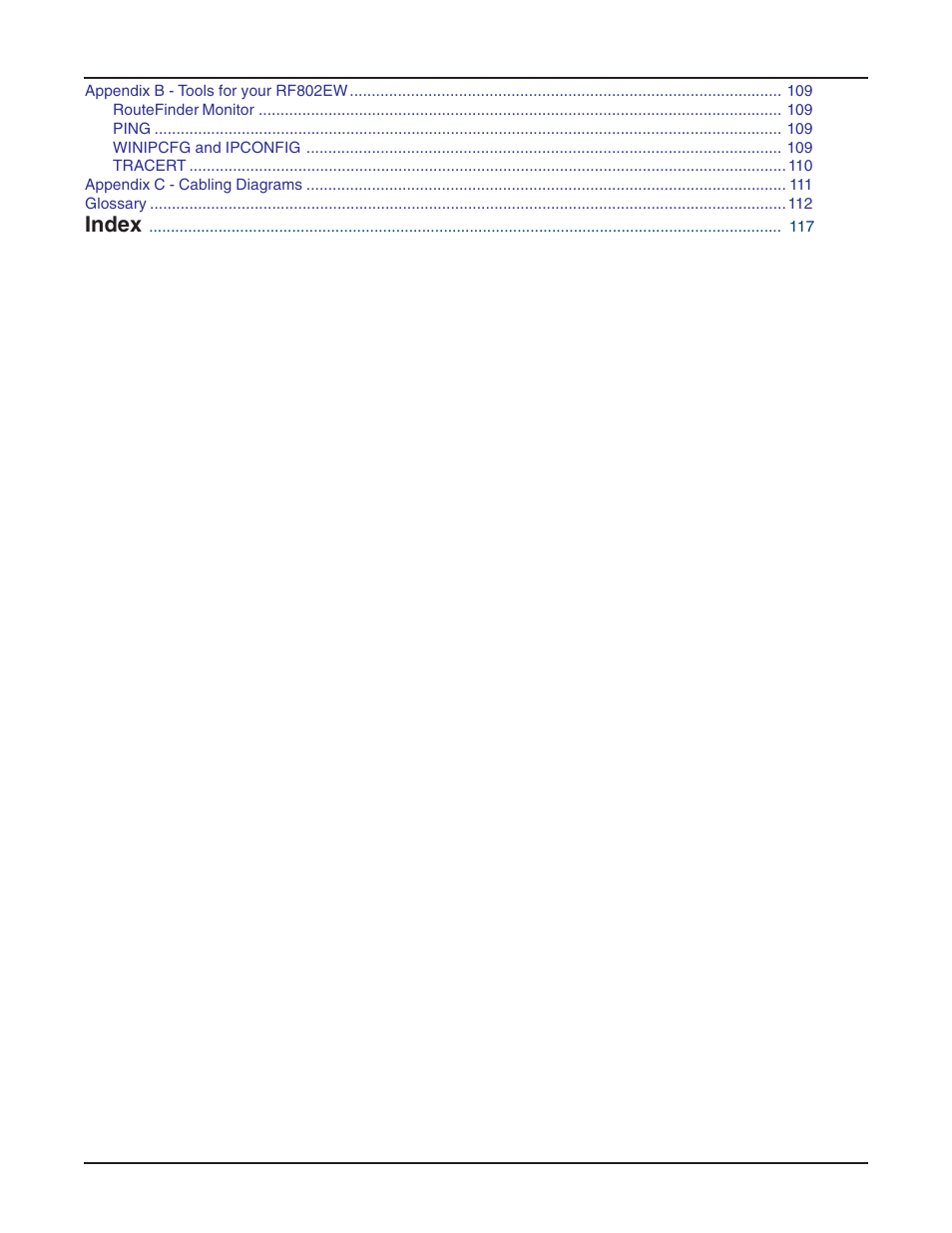 Index | Multi-Tech Systems RF802EW User Manual | Page 5 / 118