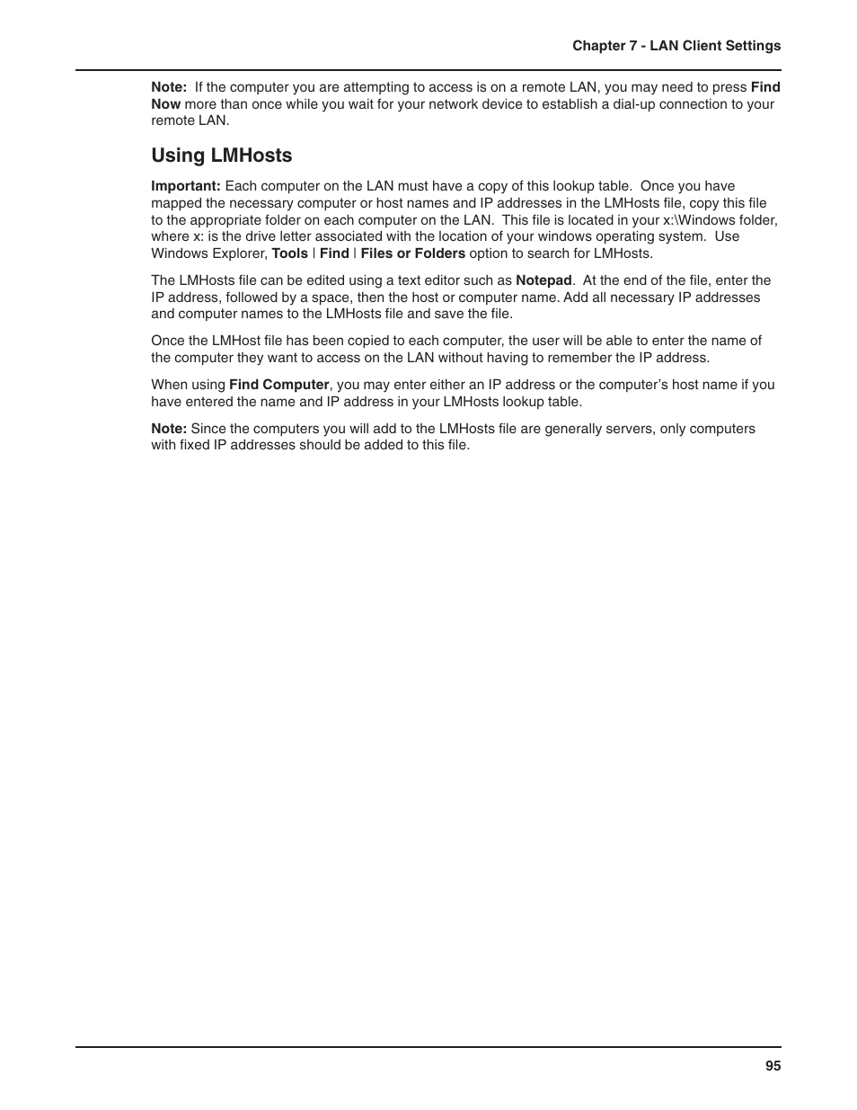 Using lmhosts, Troubleshooting | Multi-Tech Systems RF802EW User Manual | Page 95 / 118