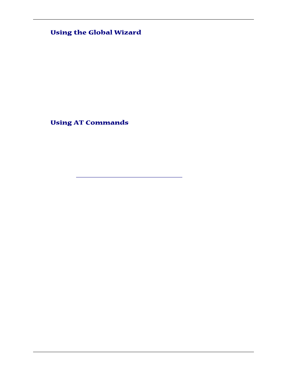 Using the global wizard, Using at commands | Multi-Tech Systems PN S000408C User Manual | Page 11 / 56